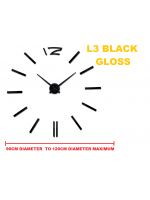 L3 LARGE 3D Designer Wall Clock - (((COLORS: MIRROR / GOLD /  BLACK GLOSS - DESIGN: 1 STYLE)))