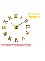 L4 LARGE 3D Designer Wall Clock - (((COLORS: MIRROR / GOLD /  BLACK GLOSS - DESIGN: 1 STYLE)))