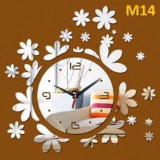 M14 Designer Mirror Wall Clock - (((COLORS: MIRROR / GOLD / BLACK GLOSS - DESIGN: 1 STYLE)))