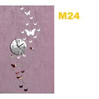M24 Designer Mirror Wall Clock - (((COLORS: MIRROR / GOLD /BLACK GLOSS - DESIGN: 1 STYLE)))