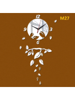 M27 Designer Mirror Wall Clock - (((COLORS: MIRROR / GOLD/  BLACK GLOSS - DESIGN: 1STYLE)))