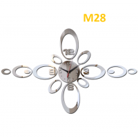 M28 Designer Mirror Wall Clock - (((COLORS: MIRROR - DESIGN: 1 STYLE)))