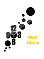 M29 Designer Mirror Wall Clock - (((COLORS: BLACK GLOSS - DESIGN: 1 STYLE)))