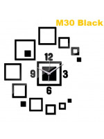 M30 Designer Mirror Wall Clock - (((COLORS: BLACK GLOSS - DESIGN: 1 STYLE)))