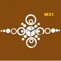 M31 Designer Mirror Wall Clock - (((COLORS: MIRROR / BLACK GLOSS - DESIGN: 1 STYLE)))