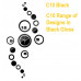 C10 Range Designer Mirror Wallclock - (((COLORS: MIRROR / BLACK GLOSS - DESIGN: 18 STYLES)))