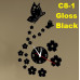 C8 Range Designer Mirror Wall Clock - (((COLORS: MIRROR / BLACK GLOSS - DESIGN: 12 STYLES)))